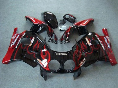 Purchase 1990-1998 Honda CBR250RR MC22 Motorcycle Fairings - Glossy Black Red Flame Canada