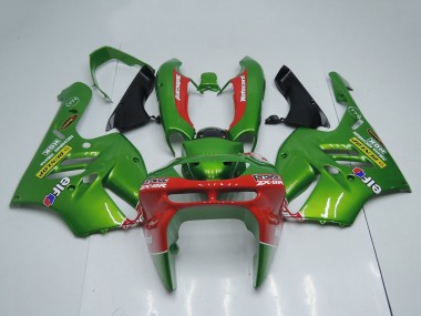 Purchase 1994-1997 Kawasaki ZX9R Motorcycle Fairings - Green Red Elf Dunlop Canada