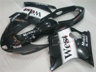 Purchase 1996-2007 Honda CBR1100XX Blackbird Motorcycle Fairings - Glossy Black White West Canada