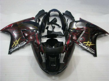 Purchase 1996-2007 Honda CBR1100XX Blackbird Abs Motorcycle Fairings - Glossy Black Red Flame Canada