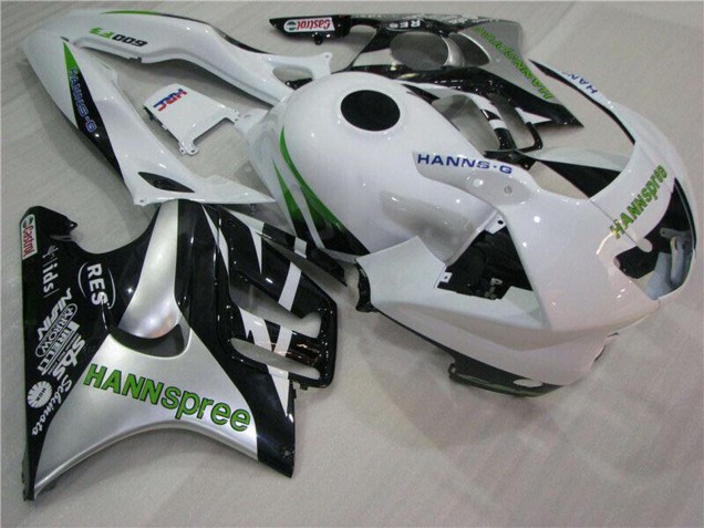 1995-1996 Honda CBR600 F3 Motorcycle Fairings - White Silver Green Hannspree Canada