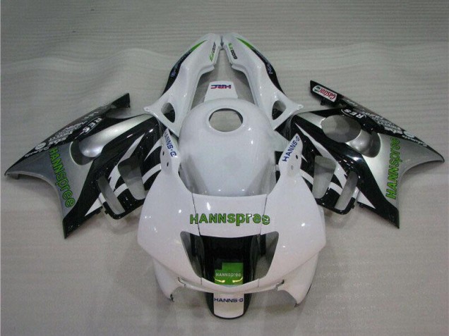 1995-1996 Honda CBR600 F3 Motorcycle Fairings - White Silver Green Hannspree Canada