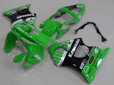 Purchase 1998-1999 Kawasaki ZX6R Motorcycle Fairings - Green White Silver Glossy Black Canada