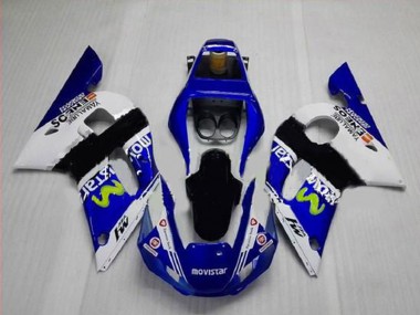 Purchase 1998-2002 Yamaha YZF R6 Motorcycle Fairings - White Blue Black MoviStar ENEOS Yamalube Canada
