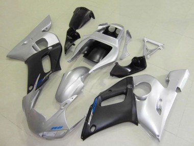 Purchase 1998-2002 Yamaha YZF R6 Motorcycle Fairings - Silver Matte Black Blue Decal Canada