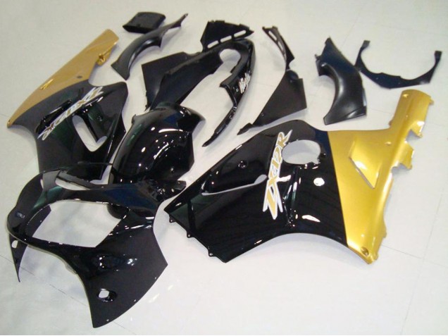 2000-2001 Kawasaki ZX12R Motorcycle Fairings - Glossy Black Gold Canada