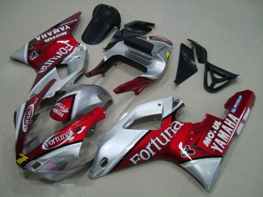 Purchase 2000-2001 Yamaha YZF R1 Motorcycle Fairings - Silver Red Fortuna Motul 7 Canada