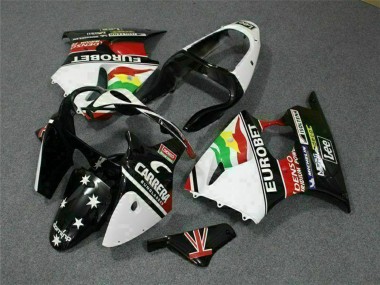 Purchase 2000-2002 Kawasaki ZX6R Motorcycle Fairings - White Red Yellow Green Glossy Black Star EuroBet Canada