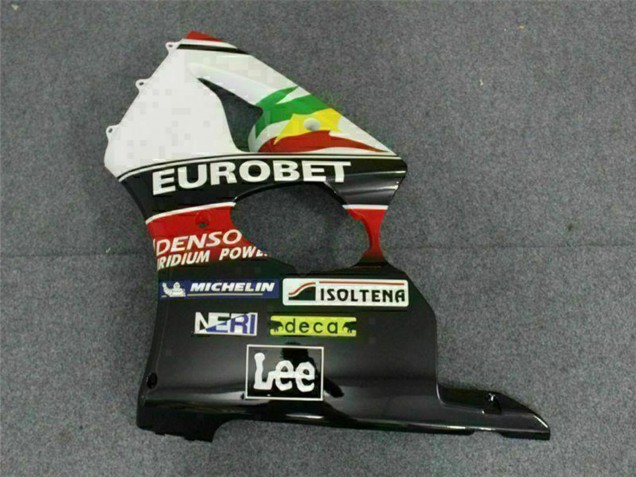 2000-2002 Kawasaki ZX6R Motorcycle Fairings - White Red Yellow Green Glossy Black Star EuroBet Canada
