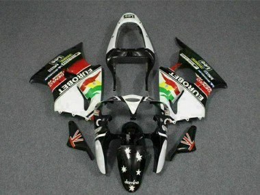 Purchase 2000-2002 Kawasaki ZX6R Motorcycle Fairings - White Red Yellow Green Glossy Black Star EuroBet Canada