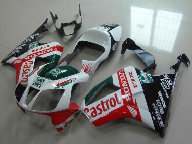 Purchase 2000-2006 Honda VTR1000 Motorcycle Fairing - White Red Green Glossy Black Castrol Canada