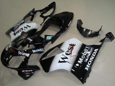Purchase 2000-2006 Honda VTR1000 Motorcycle Fairings - Glossy Black White West Canada