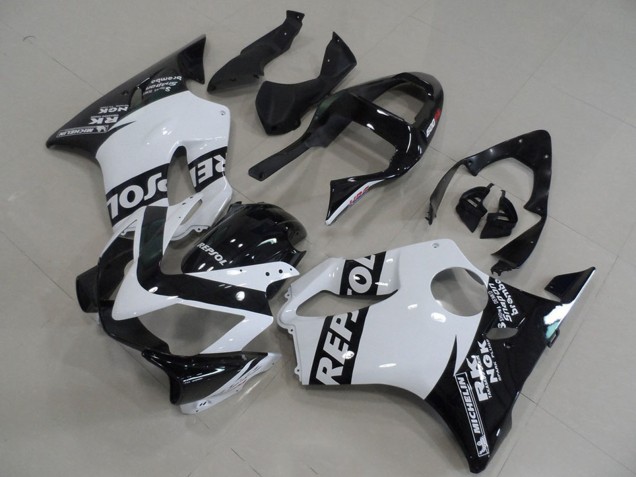 2001-2003 Honda CBR600 F4i Motorcycle Fairings - White Glossy Black Repsol Canada