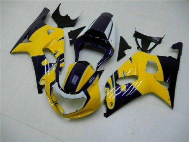Purchase 2001-2003 Suzuki GSXR 600/750 Motorcycle Fairings - Yellow Dark Blue Glossy Black Canada