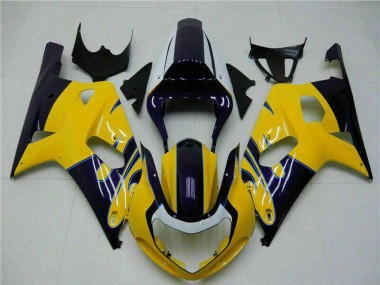 Purchase 2001-2003 Suzuki GSXR 600/750 Motorcycle Fairings - Yellow Dark Blue Glossy Black Canada