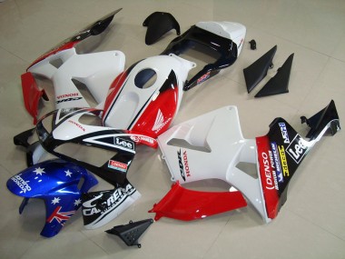 Purchase 2003-2004 Honda CBR600RR Motorcycle Fairings - White Red Blue Glossy Black Star Lee Canada