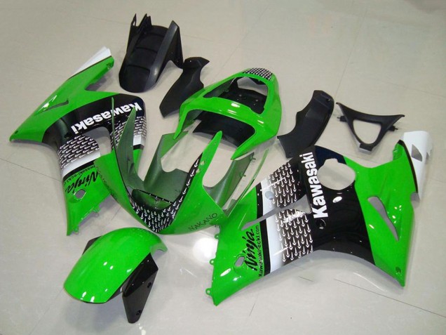 2003-2004 Kawasaki ZX6R Motorcycle Fairing - Green White Black Canada