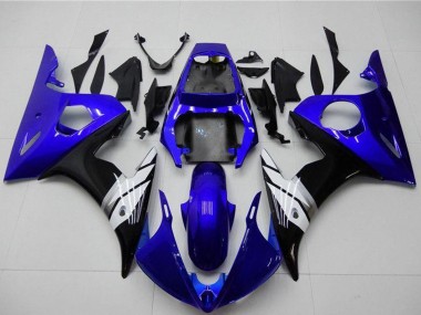Purchase 2003-2004 Yamaha YZF R6 Motorcycle Fairings - Blue White Glossy Black Canada