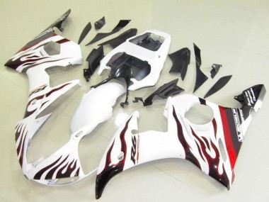 Purchase 2003-2004 Yamaha YZF R6 Motorcycle Fairings - White Red Black Flame Michelin Canada