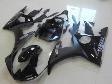Purchase 2003-2004 Yamaha YZF R6 Motorcycle Fairings - Glossy Black Matte Black Silver Decals Canada