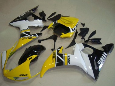 Purchase 2003-2004 Yamaha YZF R6 Motorcycle Fairings - Yellow White Glossy Black Anniversary Canada
