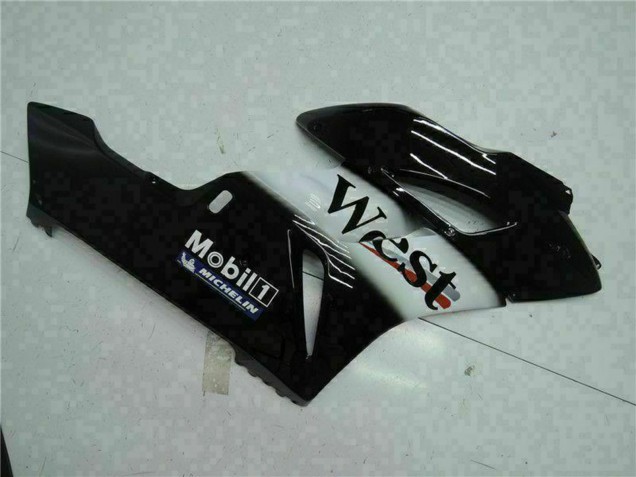 2004-2005 Honda CBR1000RR Motorcycle Fairings - Glossy Black White West Mobil Michelin Canada