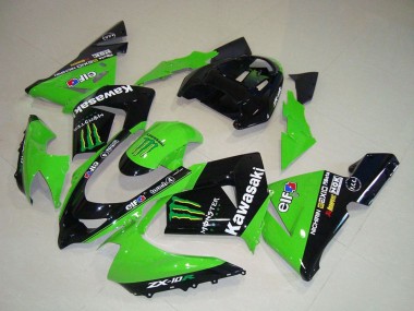 Purchase 2004-2005 Kawasaki ZX10R Motorcycle Fairings - Green Black Monster Elf Canada