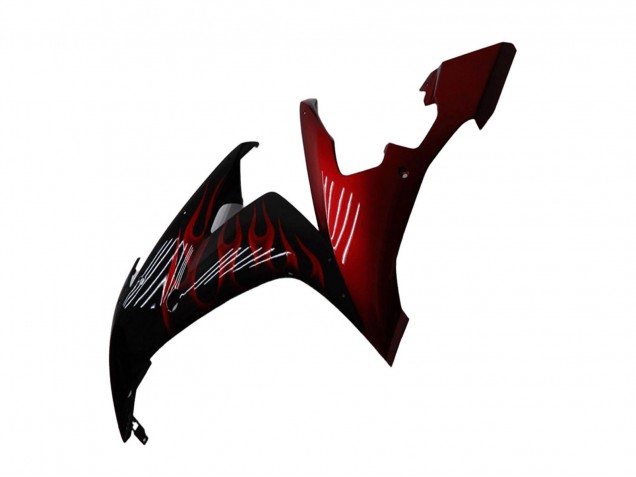 2004-2006 Yamaha YZF R1 Motorcycle Fairings - Glossy Black Red Flame Canada