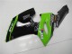 2005-2006 Kawasaki ZX6R Motorcycle Fairings - Green Glossy Black Elf Canada