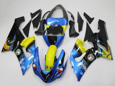 Purchase 2005-2006 Kawasaki ZX6R Motorcycle Fairings - Blue Yellow Black Shark Canada