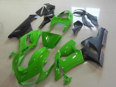 Purchase 2005-2006 Kawasaki ZX6R Motorcycle Fairings - Green Matte Black Canada