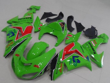 Purchase 2005-2006 Kawasaki ZX6R Motorcycle Fairings - Green Red Black ENEOS Banca Canada