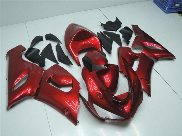 2005-2006 Kawasaki ZX6R Motorcycle Fairings - Candy Red Canada
