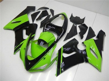 Purchase 2005-2006 Kawasaki ZX6R Motorcycle Fairing - Green Glossy Black Canada