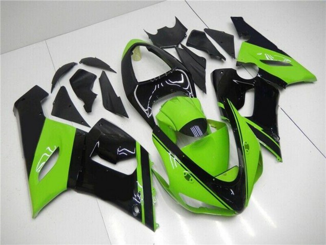 2005-2006 Kawasaki ZX6R Motorcycle Fairing - Green Glossy Black Canada