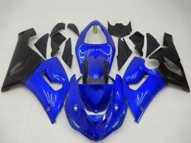 Purchase 2005-2006 Kawasaki ZX6R Motorcycle Fairings - Blue Matte Black Canada