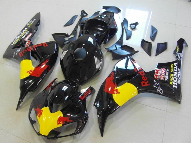 2006-2007 Honda CBR1000RR Motorcycle Fairings - Glossy Black Yellow Red Bull Canada