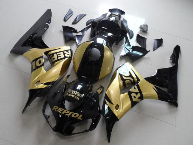2006-2007 Honda CBR1000RR Motorcycle Fairings - Glossy Black Gold Repsol Canada