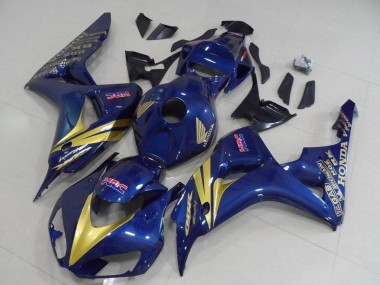 Purchase 2006-2007 Honda CBR1000RR Motorcycle Fairings - Dark Blue Gold Stripe Canada