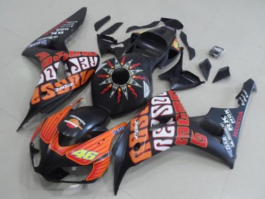 Purchase 2006-2007 Honda CBR1000RR Motorcycle Fairings - Matte Black Orange Rossi 46 Canada