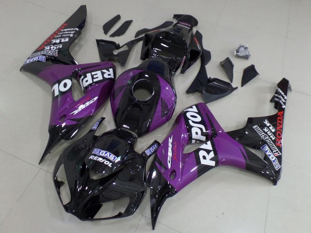 2006-2007 Honda CBR1000RR Motorcycle Fairings - Glossy Black Purple Repsol Canada