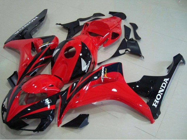 2006-2007 Honda CBR1000RR Motorcycle Fairing Kits - Red Glossy Black Canada