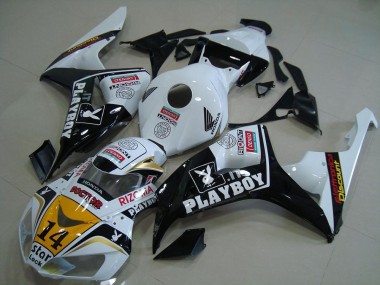 Purchase 2006-2007 Honda CBR1000RR Motorcycle Fairings - White Yellow Glossy Black Denso Playboy 14 Canada