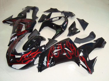 Purchase 2006-2007 Kawasaki ZX10R Motorcycle Fairings - Glossy Black Red Flame Canada