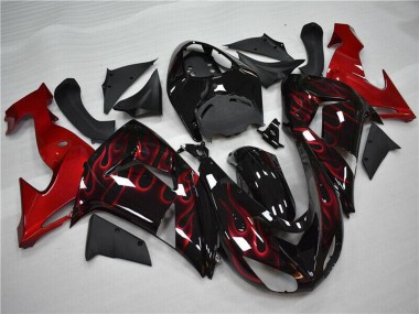 Purchase 2006-2007 Kawasaki ZX10R Motorcycle Fairing - Glossy Black Red Flame Canada
