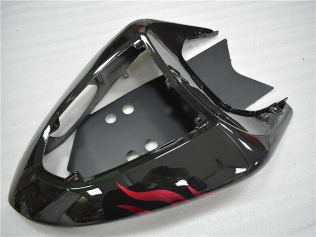 2006-2007 Kawasaki ZX10R Motorcycle Fairing - Glossy Black Red Flame Canada