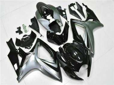 Purchase 2006-2007 Suzuki GSXR 600/750 Motorcycle Fairings - Silver Glossy Black Canada