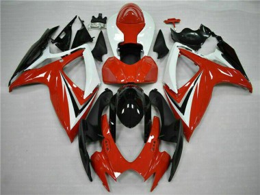 Purchase 2006-2007 Suzuki GSXR 600/750 Motorcycle Fairings - White Red Glossy Black Stripe Canada