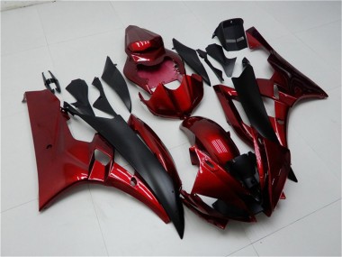 Purchase 2006-2007 Yamaha YZF R6 Motorcycle Fairing Kits - Red Matte Black Canada