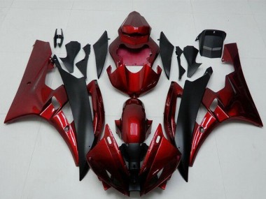 Purchase 2006-2007 Yamaha YZF R6 Motorcycle Fairing Kits - Red Matte Black Canada